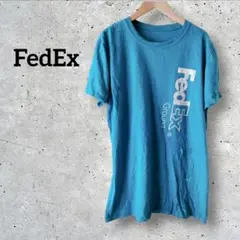 ✨１点限り✨ FedEx Ground 半袖 Tシャツ 青 ロゴプリントブルー