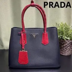 PRADA プラダ ハンドバッグ レディース キュイール クロコ型押し ブラック