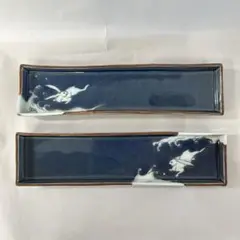 宮岡麻衣子　瑠璃釉波兎文長角皿右左２点セット 2025年最新】宮岡麻衣子の人気アイテム - メルカリ
