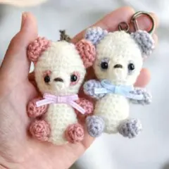 パンダのあみぐるみキーホルダーセット