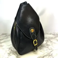 【極美品】エッフェル ボディバッグ/リュック 2way シボ革 黒 G金具