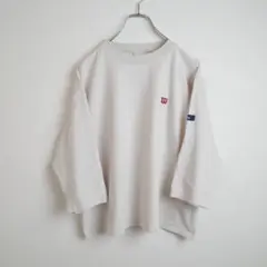 【古着・サイズXL】Wilson 刺繍ロゴ 7分袖 カットソー ベージュ 厚手