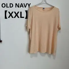 OLD NAVY 【XXL】ピーチ色 無地半袖ゆったりサイズTシャツ