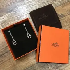 エルメス HERMES アシンメトリー チェーン ピアス シルバー925