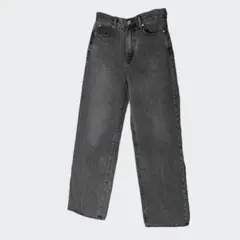 ✨試着のみ✨　UNIQLO　ワイドストレートジーンズ　23　グレー