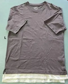 GLOBAL WORK シャーベッTEE Tシャツ 半袖 チャコール L