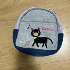 猫の刺繍入り小型リュック