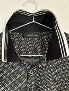 JUNMAN Black Line 幾何学模様ポロシャツ