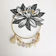 sweet pea ホワイトコランダム 片耳フープピアス