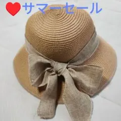 ✨サマーセール❤️SHOO・LA・RUE ベージュリボンハット サイズ00