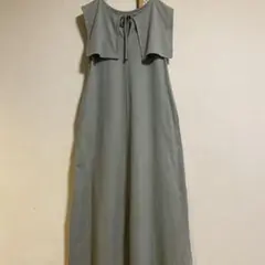◆SUGAR SPOON◆ Aライン　袖なしカットソーロングワンピース　カーキ