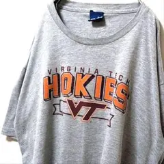 OVB バージニアテックホーキーズ ロゴ Tシャツ グレー 灰色 古着