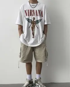 NIRVANA ロックTシャツ　ヴィンテージホワイト　ニルヴァーナ