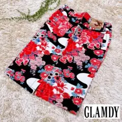 【未使用品】GLAMDY グラムディ 和柄 花柄 スカート　Gジャン デニム
