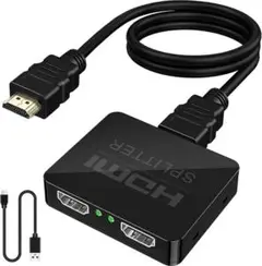 HDMI 分配器 1入力2出力 ケーブル付き 4k