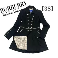 【美品】BURBERRY ノバチェック ウール ナポレオン コート プリーツ