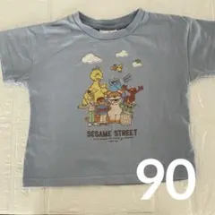 セサミストリート くすみブルー Tシャツ 90