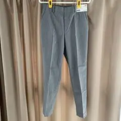 UNIQLO ストレッチ EZYアンクルパンツ ピンストライプ S グレー
