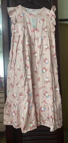 ハローキティ フリル付きネグリジェ ピンク