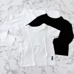 長袖半袖Tシャツ 3枚セット 80cm ホワイト ブラック