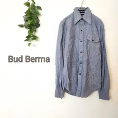 BUD BERMA 60s レーヨン　シャツ　ヴィンテージ　単色 50年代 60年代 50s 60s 開襟 ループカラー 半袖 │ヴィテージ