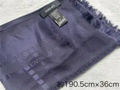 VERSACE ダークブルー ストール ネイビー 約190.5cm×36cm