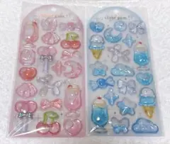クリアジェム　ウォーターシール　ステッカー ブルー＆ピンク 2種セット