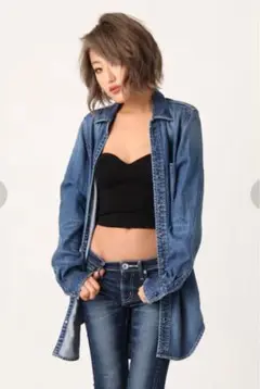 GYDA チュニックデニムシャツ　ジェイダ