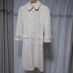23区 小さいサイズ32 ロングコート ウール 白