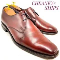 【SHIPS別注】CHEANEY チーニー プレーントゥ バーガンディ