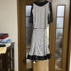 水玉柄セットアップ 社交ダンス衣装