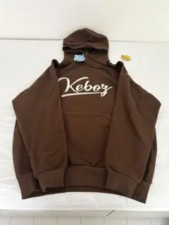 KEBOZ ケボズ ロゴ刺繍 スウェット フーディー パーカー ブラウン