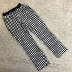 ✨ GITA ✨ 140㎝ 小学生 ストレッチパンツ 白 黒 チェック