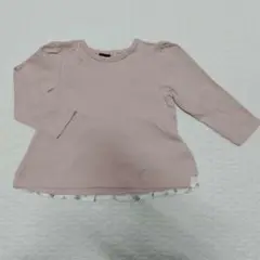 プティマイン　【オーガニック】バックフリル長袖T　ライトピンク