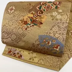 【春】12688s 袋帯 地紙に花植物文様