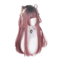ロリータ ピンク ウィッグ ロング ストレート かつら エクステ コスプレ