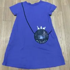 グラニフ　アニマル　ワンピース　青　キリン　しか