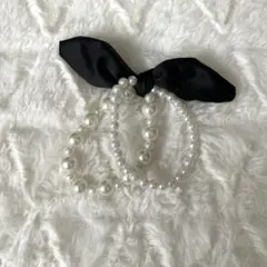 パール付きサテンシュシュ3点セット