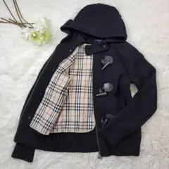 BURBERRY LONDON ダッフルニットジャケット ノバチェック 2way