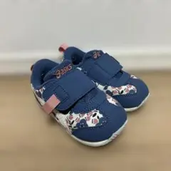 ASICS ベビーシューズ ネイビー フラワー柄　13.5㎝