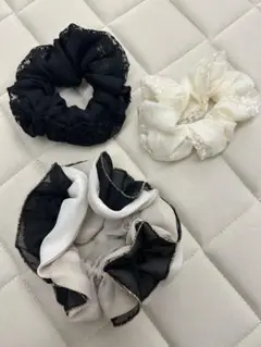 レース・シフォン ヘアシュシュ 3点セット