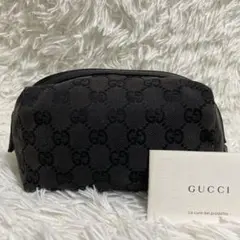 【美品】GUCCI ポーチ バニティ GG柄 キャンバス ブラック