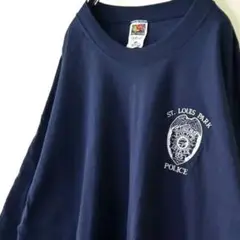 フルーツオブザルーム セントルイス パーク ポリス Tシャツ XL ネイビー古着