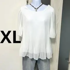 新品タグなし‼️可愛い♡二の腕カバー＊シフォンブラウス＊大きいサイズ