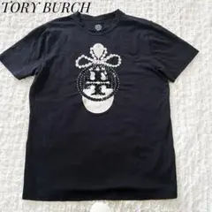 トリーバーチ　スパンコール　ビッグロゴ　プリント　Tシャツ