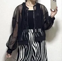 アメリヨン　シアーメッシュブルゾン