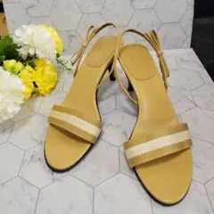 GUCCI ベルト リボン バイカラー サンダル ハイヒール パンプス