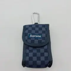 supreme ポーチ ネイビー 美品 スマホ携帯ケース 小物入れ シュプリーム