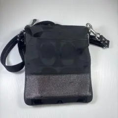 ブラック ショルダーバッグ グリッター