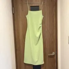 ZARA ライムグリーン キャミワンピース